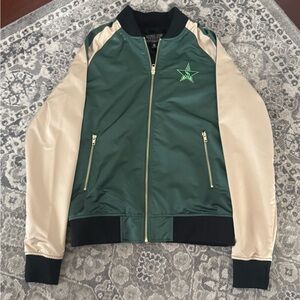 Jeffree Star Green and Cream Bomber Jacket